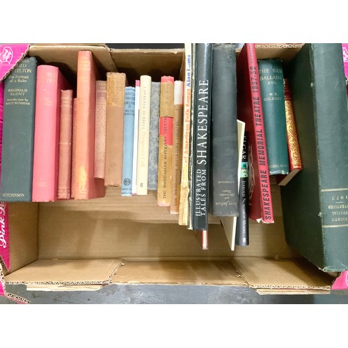 122 - TRAY OF MIXED BOOKS INC SHAKESPEARE, ELGAR  ETC