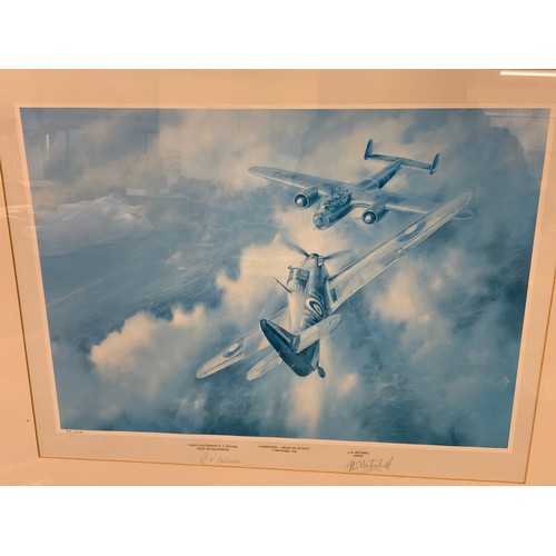 249 - 2 AVIATION PRINTS HURRICANE - HEAD ON ATTACK, 15 SEPTEMBER 1940, LIMITED EDITION PRINT 75/350, SIGNE... 