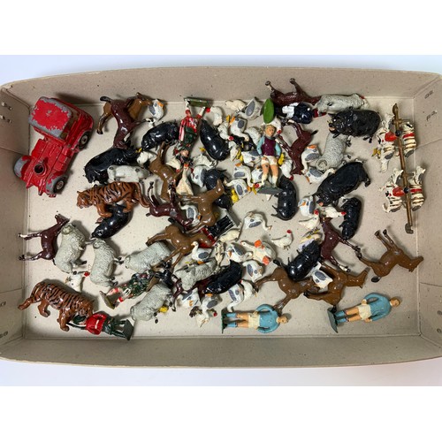 94 - COLLECTION OF BRITAINS & SIMILAR FARM ANIMALS, WILD ANIMALS ETC