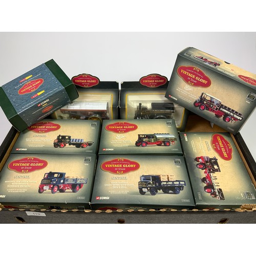 119 - CORGI VINTAGE GLORY OF STEAM SERIES, 9 BOXED MODELS, INC. SENTINEL STEAM LORRIES, SHOWMANS, AGRICULT... 