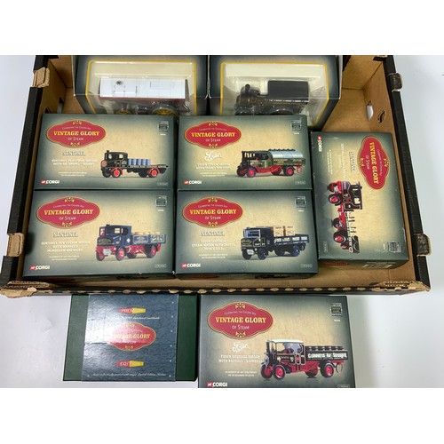 119 - CORGI VINTAGE GLORY OF STEAM SERIES, 9 BOXED MODELS, INC. SENTINEL STEAM LORRIES, SHOWMANS, AGRICULT... 