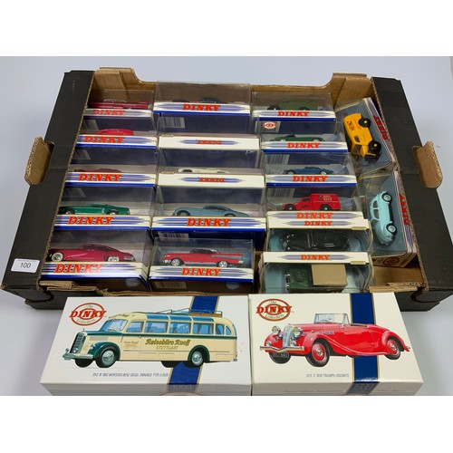 100 - MATCHBOX DINKY SERIES, 18 PLASTIC BOXED CARS, PLUS TRIUMPH DOLOMITE DY-S17 & DYS-10 MERCEDES BENZ BU... 