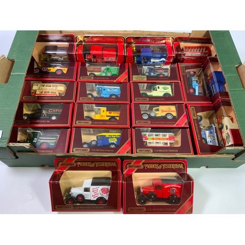 108 - 22 DIECAST BOXED MODELS, RED BOXED MODELS OF YESTERYEAR