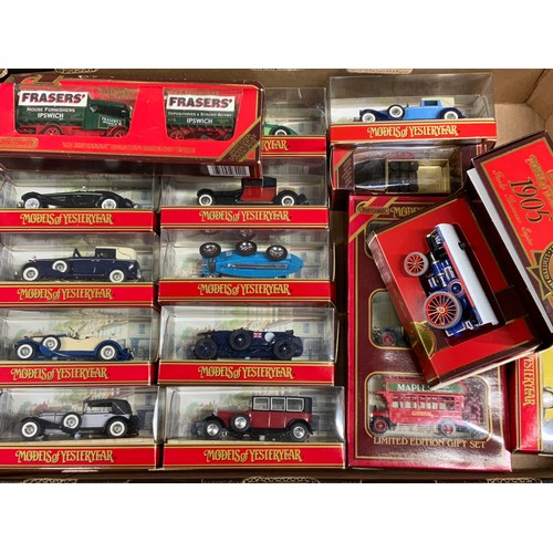 110 - 16 RED BOXED & PLASTIC RED BOXED MODELS OF YESTERYEAR, MOSTLY CARS PLUS FRASERS