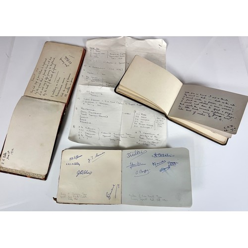 114 - 3 AUTOGRAPH BOOKS, ONE APPEARS TO INCLUDE NEVILLE CHAMBERLAIN, PETER CRANMER AND VARIOUS OTHER SPORT... 