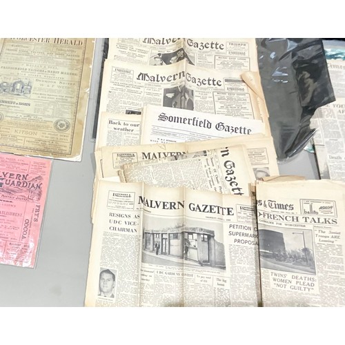 104 - VARIOUS OLD NEWSPAPERS INC. LOCAL INTEREST, WORCESTER HERALD 1894, MALVERN GUARDIAN, MALVERN GAZETTE... 