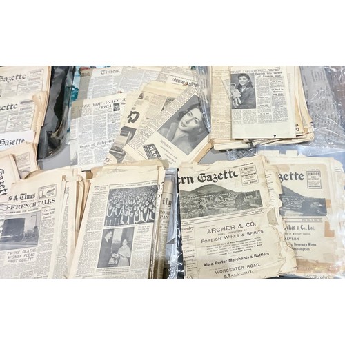 104 - VARIOUS OLD NEWSPAPERS INC. LOCAL INTEREST, WORCESTER HERALD 1894, MALVERN GUARDIAN, MALVERN GAZETTE... 