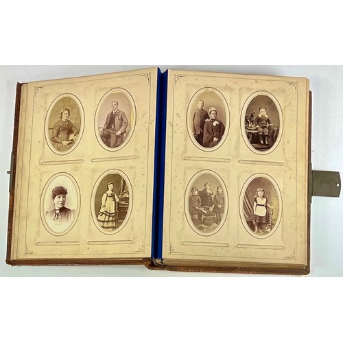 109 - VICTORIAN PHOTOGRAPH ALBUM PARTIALLY FILLED WITH PHOTOGRAPHS FROM THE VICTORIAN ERA T/W LETTER FROM ... 