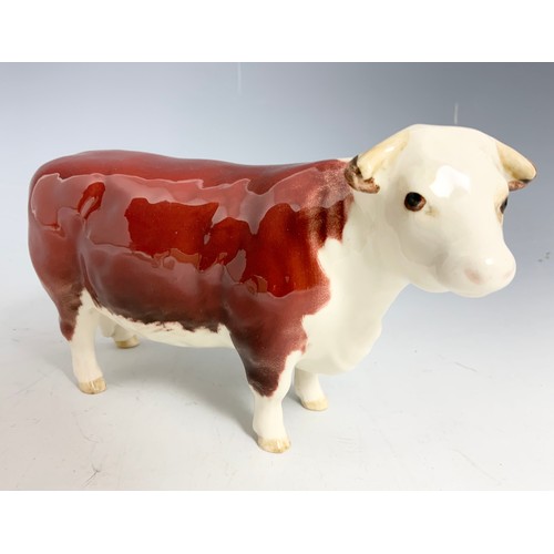 126 - BESWICK MODELS OF A HEREFORD BULL & HEREFORD COW