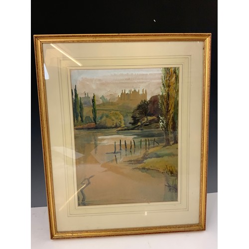 64 - 4 PAINTINGS INC JESSIE CROXALL THE LAKE AT BLENHEIM PARK, (4)