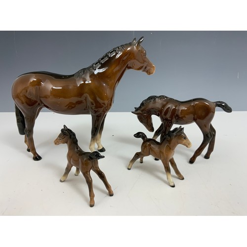 134 - BESWICK BAY HORSE & 3 BESWICK BAY FOALS