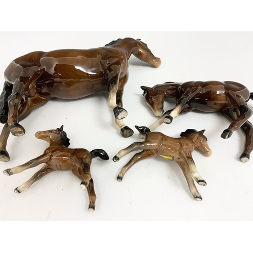 134 - BESWICK BAY HORSE & 3 BESWICK BAY FOALS