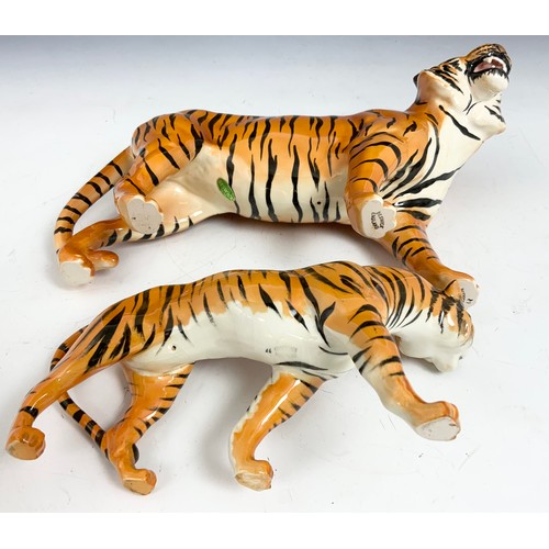 139 - LARGE BESWICK MODEL OF A TIGER 30cm LONG & BESWICK MODEL OF A TIGRESS