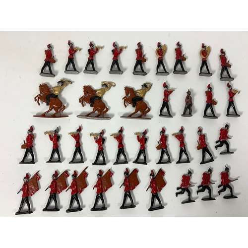 80 - COLLECTION OF METAL SOLDIERS, BAND, CAVALRY ETC, MOST REPAINTED