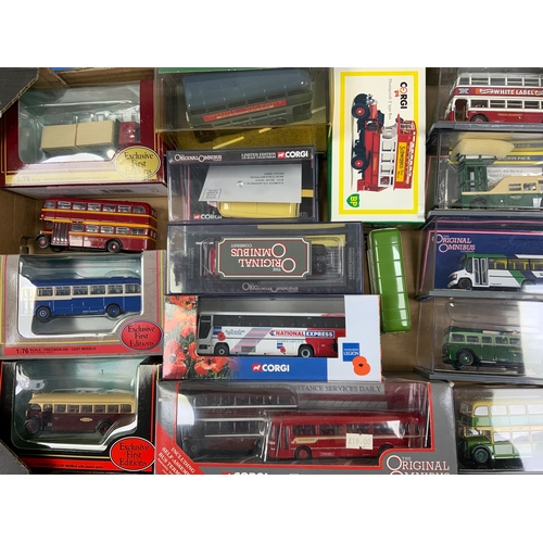 161 - CORGI & EFE DIECAST MODEL BUSES, 1 BOXED, 1 LORRY & 2 U/B, INC NATIONAL EXPRESS POPPY LIVERY, BET, O... 