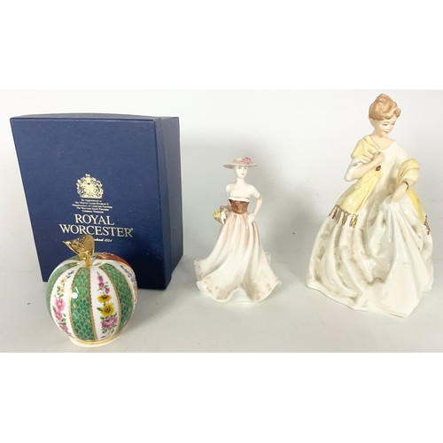 153 - FIGURINES INC COALPORT TREASUURE OF CHILDHOOD , ROYAL WORCESTER FIRST DANCE BOXED ROYAL WORCESTER SN... 