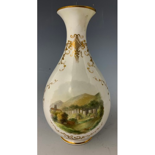 167 - 2 ROYAL WORCESTER VASES  ONE WITH HAND PAINTED LANDSCAPE SCENE