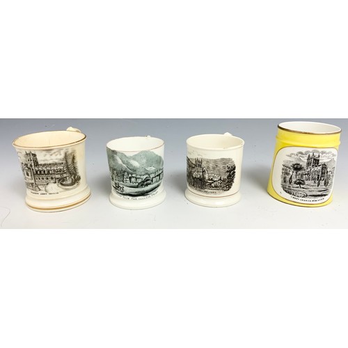 179 - 8 TANKARDS WITH TRANSFER PRINTED DECORATION OF MALVERN SCENES TALLEST 9cm