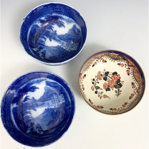 190 - ROYAL DOULTON  BOWL, PAIR OF FLOW BLUE BOWLS, ROYAL WORCESTER 2 HANDLED DISH ETC