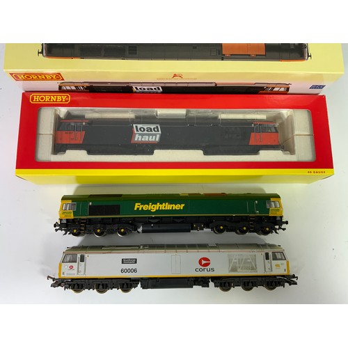 496 - HORNBY BOXED R2489 BR CLASS 60, 60007 IN LOADHAUL LIVERY, PLUS LIMA U/B 60006 CORUS LIVERY BACHMANN ... 