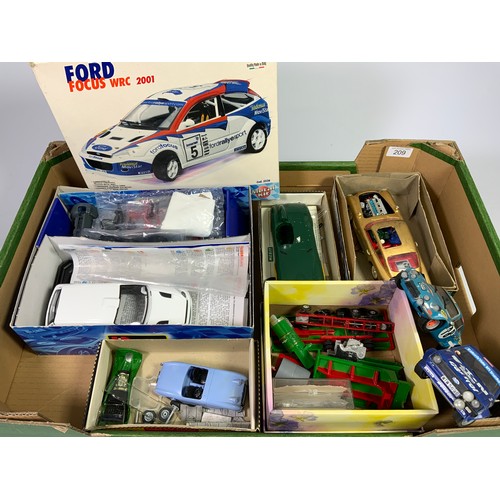 209 - BURAGO METAL KIT, 5526, FORD FOCUS WRC 2001. PLUS MERIT & SIMILAR MADE KITS & A BOX OF WHITE MATEL P... 