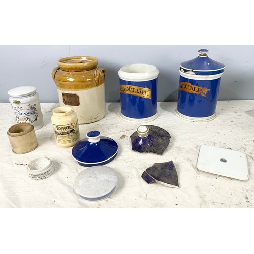 222 - CERAMIC CHEMIST JARS INC SALT GLAZED