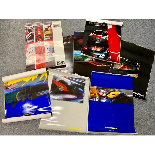 21 - VARIOUS MOTORING CALENDERS : AUTOCOURSE MARLBOROUGH 1991, GOODYEAR 1989  1990, 1991, 1993, 1995,1996... 