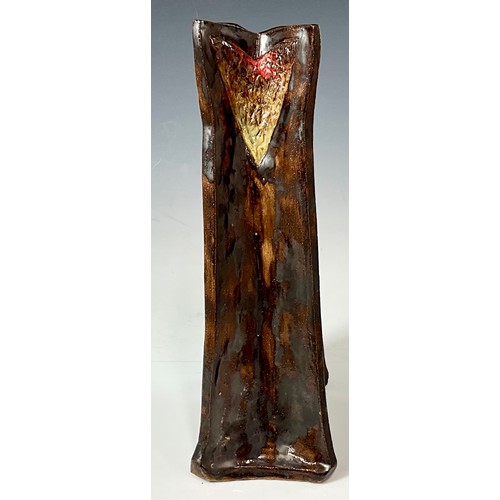 232 - MARK HARRIS STUDIO POTTERY VASE, APPROX. 35 cm, INSCRIBED MARK TO BASE