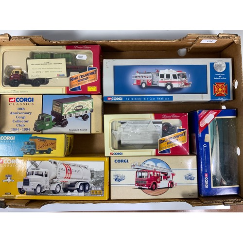 154 - CORGI BOXED DIECAST, INC. 97386 AEC LADDER BRISTOL, CC13304 MORRIS DROPSIDE, 54706 EL SIDE MOUNT WAS... 