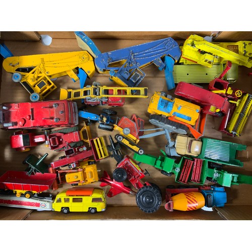 151 - ASSORTED U/B DIECAST, INCLUDES DINKY ELEVATOR, FIRE ENGINE, CORGI JEEP FC150, CORGI MAJOR MASSEY FER... 