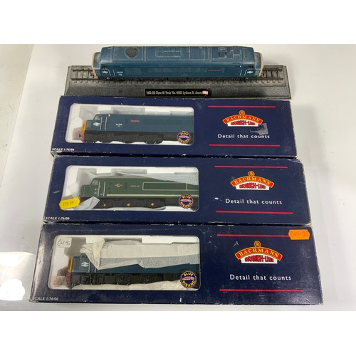 481 - BACHMANN, 3 CLASS 44 DIESEL LOCOMOTIVES, D8 PENYGHENT IN BR BLUE, 32-651, PLUS D1 SCARFELL PIKE (IN ... 