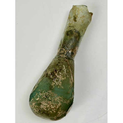 261 - SMALL ROMAN GLASS FLASK/ BOTTLE, CIRCA 4 AD, APPROX. 10 cm AF