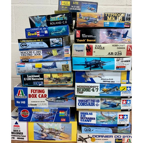 68 - 20 x PLASTIC MODEL KITS WAR PLANES INC ITALIERI, REVELL, AIRFIX AND MPM