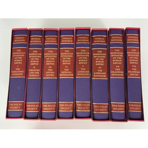 125 - FOLIO SOCIETY BOOKS INC 8 VOLUMES THOMAS HODKINS THE BARBARIAN INVASIONS OF THE ROMAN EMPIRE, , 2 VO... 