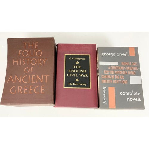 74 - FOLIO SOCIETY BOX SETS ANCIENT GREECE, THE ENGLISH CIVIL WAR & GEORGE ORWELL COMPLETE NOVELS