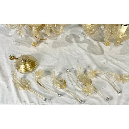 335 - PR. 5 BRANCH MURANO GLASS CHANDELIERS