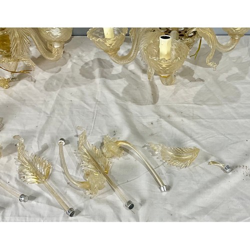 335 - PR. 5 BRANCH MURANO GLASS CHANDELIERS