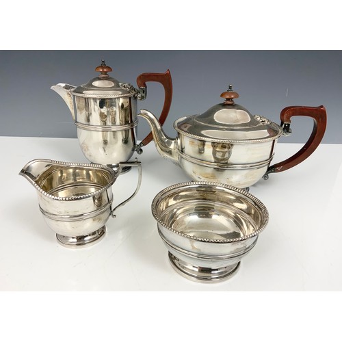 346 - 4 PIECE WALKER & HALL TEA SERVICE WITH A WALKER & HALL 3 PIECE SERVICE ETC