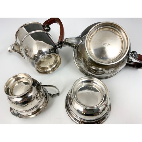 346 - 4 PIECE WALKER & HALL TEA SERVICE WITH A WALKER & HALL 3 PIECE SERVICE ETC