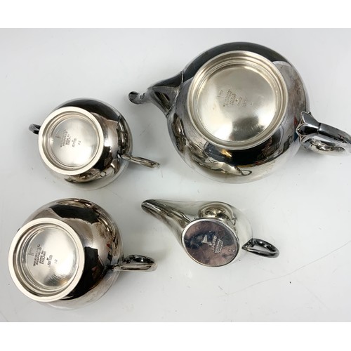 346 - 4 PIECE WALKER & HALL TEA SERVICE WITH A WALKER & HALL 3 PIECE SERVICE ETC