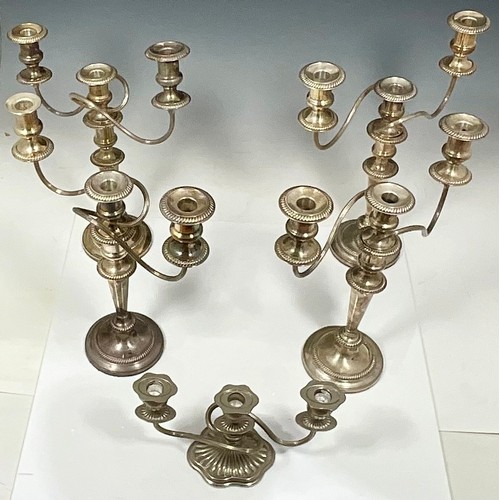 348 - 4 X MATCHING 3 BRANCH TABLE CANDELABRA