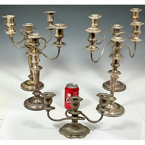 348 - 4 X MATCHING 3 BRANCH TABLE CANDELABRA