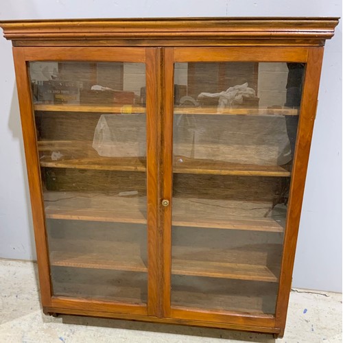 364 - 2 WALL HANGING DISPLAY CABINETS TALLEST 126cm