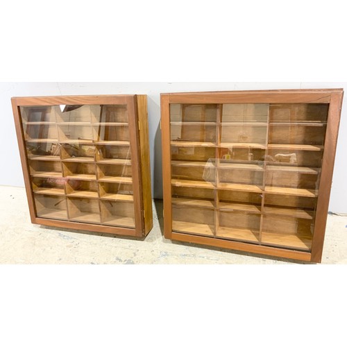 366 - 2 DISPLAY CABINETS 74cm x 74cm