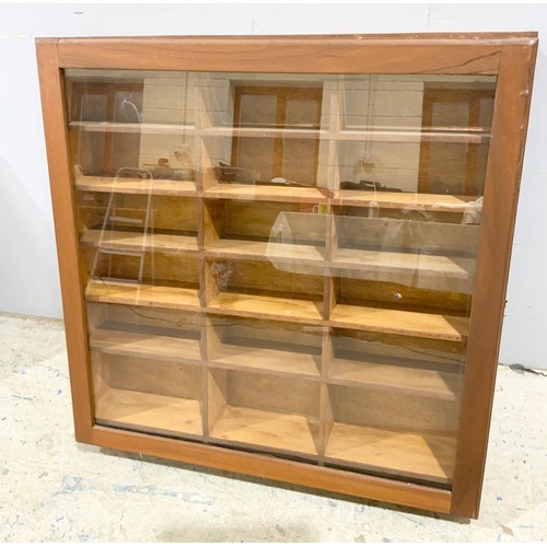 366 - 2 DISPLAY CABINETS 74cm x 74cm