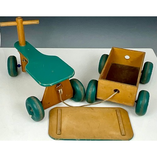 413 - VINTAGE CHILDS GALT RIDE ON TRIKE AND TRAILER