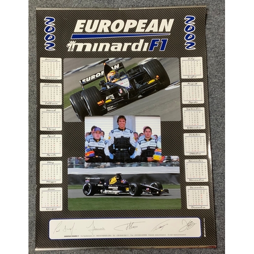 24 - MOTORING INTEREST POSTERS : MIGLIA 1000, COMUNE DI BRESCIA 1999, CALENDAR POSTER EUROPEAN MINARDI F1... 