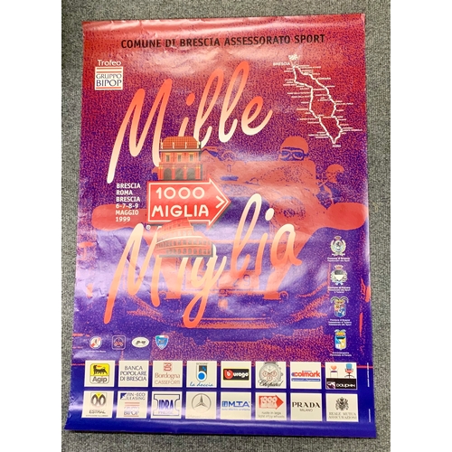 24 - MOTORING INTEREST POSTERS : MIGLIA 1000, COMUNE DI BRESCIA 1999, CALENDAR POSTER EUROPEAN MINARDI F1... 