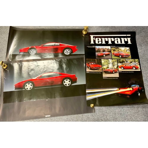 25 - FERRARI 7 OTHER MOTORING POSTERS, 1991 WALL CALENDAR MARANELLO CONCESSIONAIRES, 1986 FERRARI 328 GTB... 