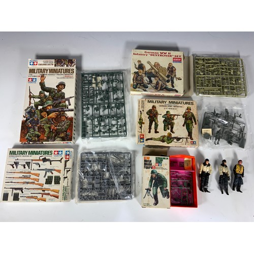 76 - COLLECTION OF MILITARY FIGURES PLASTIC KITS, TAMIYA MILITARY MINIATURES, AS SHOWN NOT CHECKED